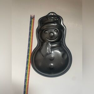 Vintage Snowman Baking Pan Aluminum Non Stick Christmas Holiday Winter Mold Cake